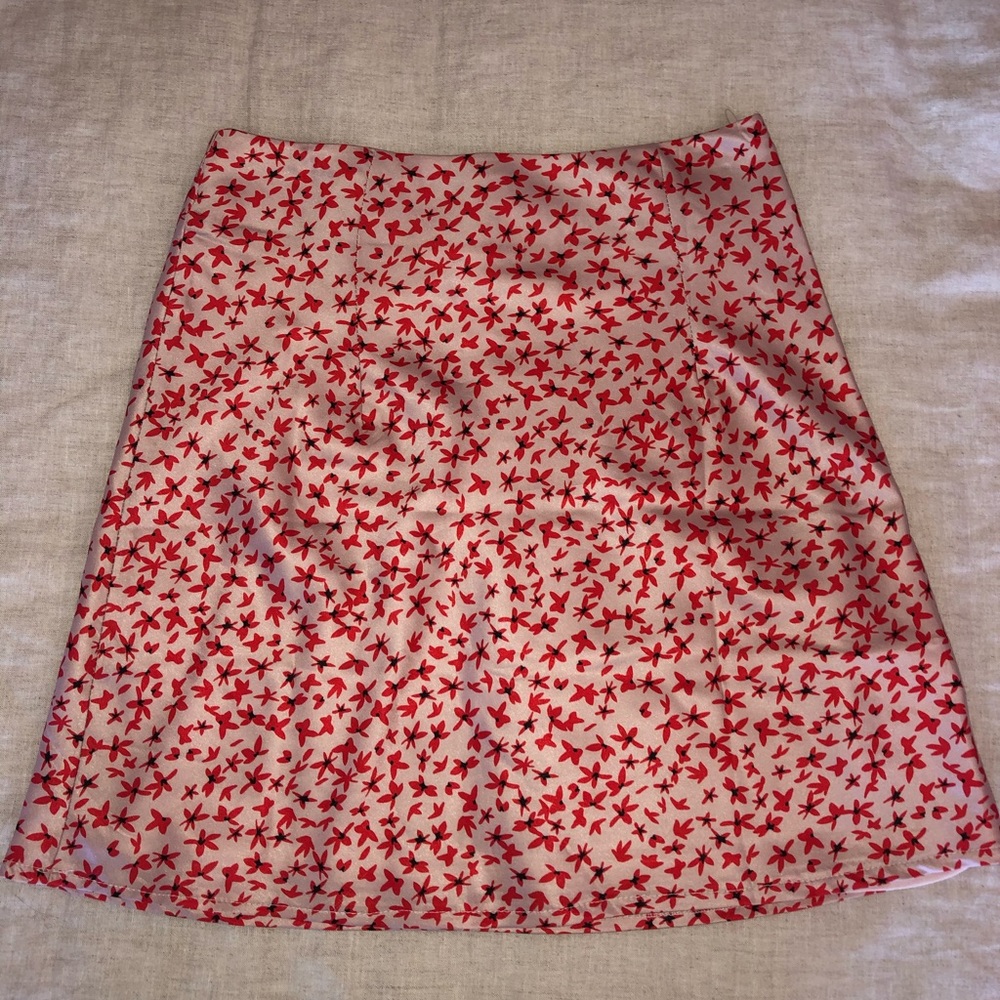 Princess Polly floral silky skirt
